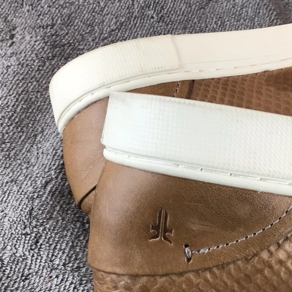 Frye Webster Textured Brown Leather Low Top Sneakers Sz 10M